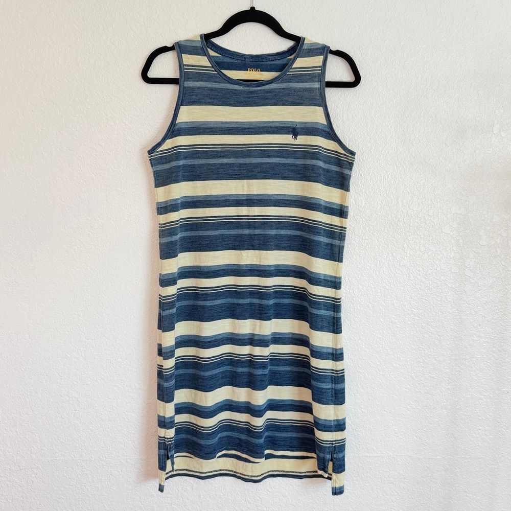 Ralph Lauren Double RL Blue and Cream Striped Dress